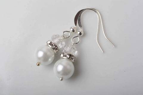 Boucles d'oreilles perles blanches Comme un ange