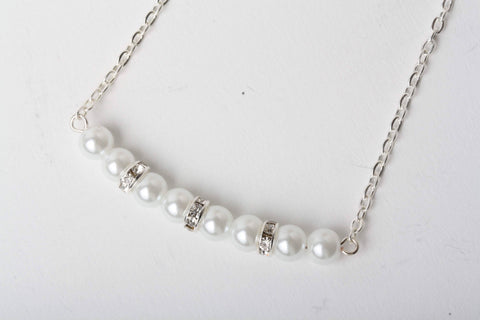 Collier perles, pearl necklace, braidemaid, mariage, cadeau pour elle, bff, collier chic Comme un ange