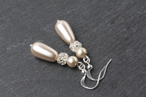 Boucles d'oreilles perles, pearl earring Comme un ange