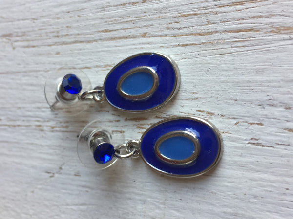 Boucles d'oreilles clou pendante bleu royal Comme un ange