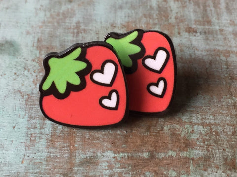 Boucles d'oreilles Fraise, fruit earrings, strawberry earring Comme un ange