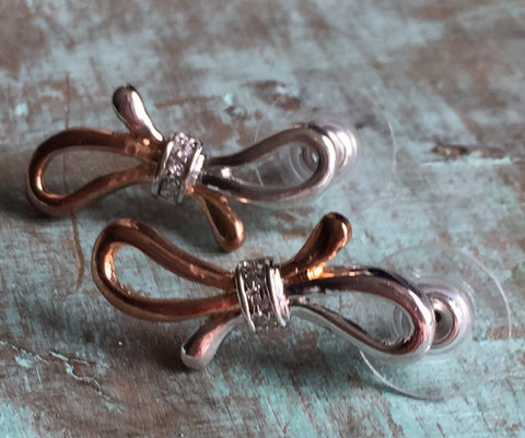 Boucles zircon bow earring Comme un ange