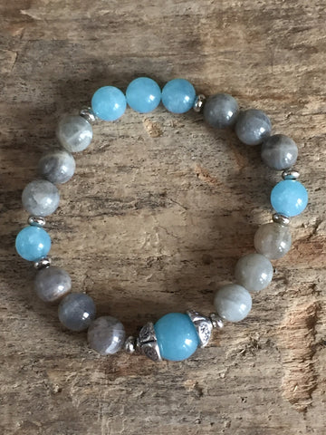 Bracelet bleu poudre et gris Comme un ange