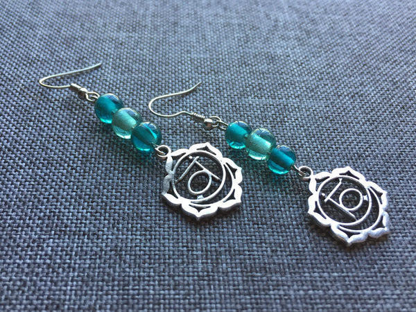 Boucles oreilles perles turquoise Comme un ange