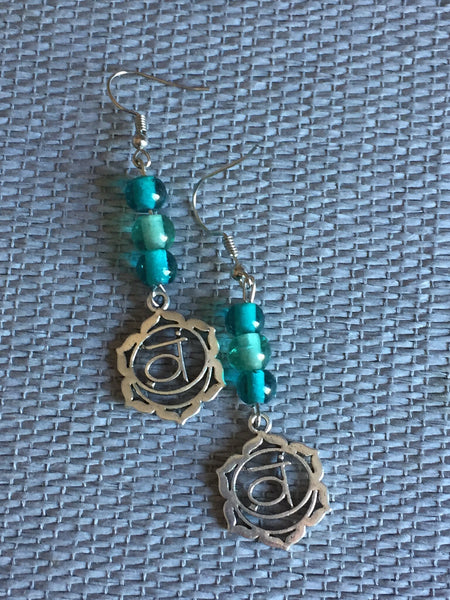 Boucles oreilles perles turquoise Comme un ange