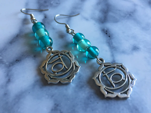 Boucles oreilles perles turquoise Comme un ange