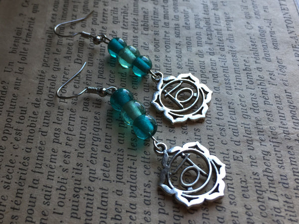 Boucles oreilles perles turquoise Comme un ange