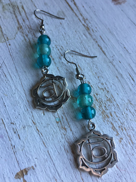 Boucles oreilles perles turquoise Comme un ange