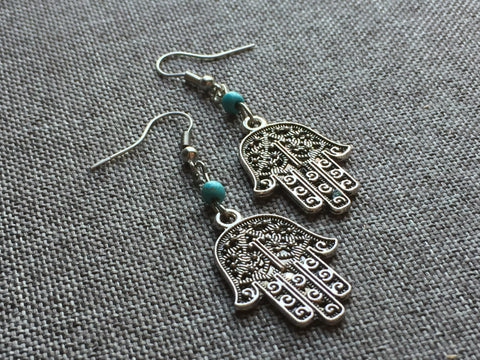 Boucles d’oreilles main protectrice hamsa earring Comme un ange