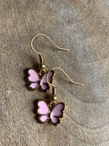 Boucles d’oreilles papillon ros et or Comme un ange