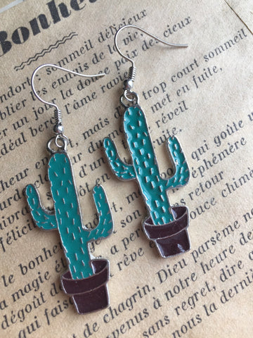 Boucles d’oreilles breloque cactus Comme un ange