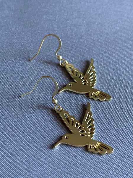 Boucles d’oreilles breloque or oiseau colibri - Comme un ange