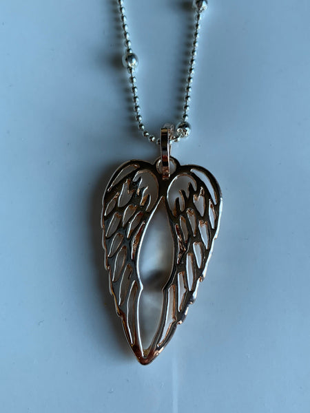 Collier breloque ailes d’ange alliage de métaux argent Comme un ange