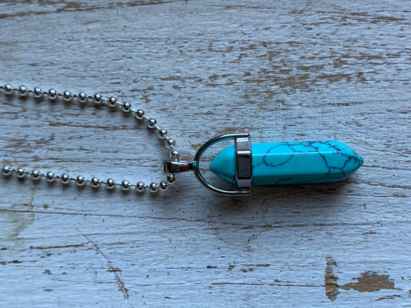 Collier pendule couleur  turquoise Comme un ange