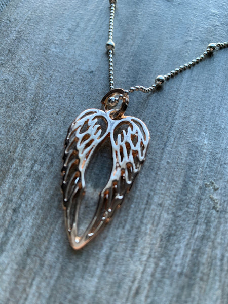 Collier breloque ailes d’ange alliage de métaux argent Comme un ange