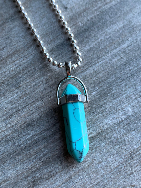 Collier pendule couleur  turquoise Comme un ange