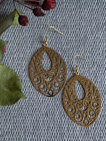 Boucles d’oreilles breloque or à motifs Comme un ange