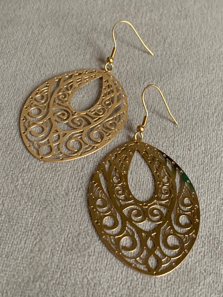 Boucles d’oreilles breloque or à motifs Comme un ange