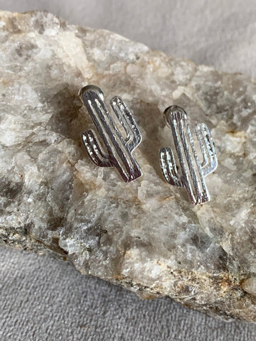 Boucles d’oreilles breloque cactus argent Comme un ange