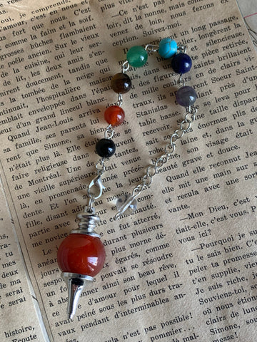 pendulum gemstone divination  pendulum witch yes no question pendulum dowsing tool gift for mom spiritual Wiccan jewelry chakras healing zen Comme un ange