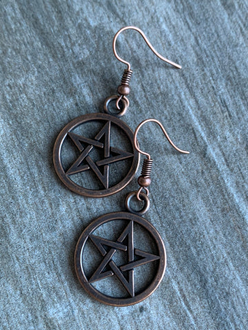 Boucles d’oreilles breloque étoile de sorcellerie alias de métaux bronze Comme un ange