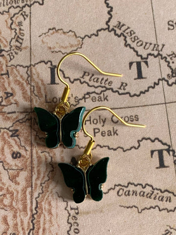 Boucles d’oreilles vertes papillon en liberté Comme un ange