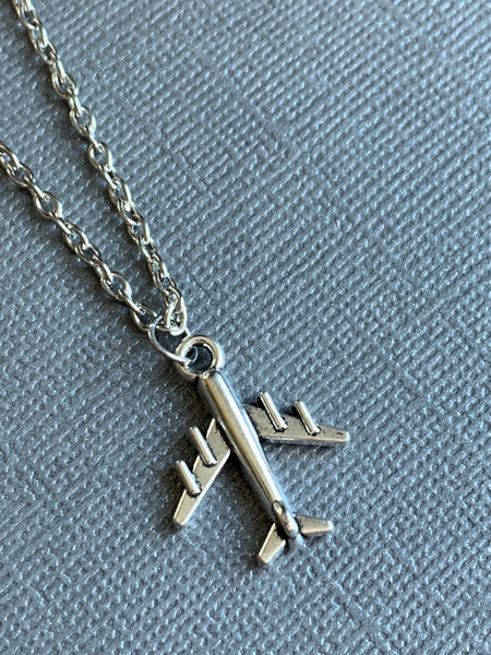 Collier avion stainless Comme un ange