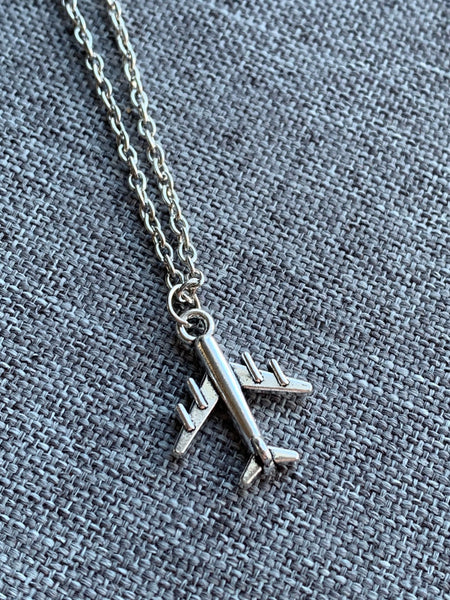 Collier avion stainless Comme un ange