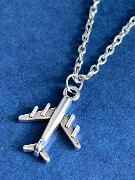 Collier avion stainless Comme un ange