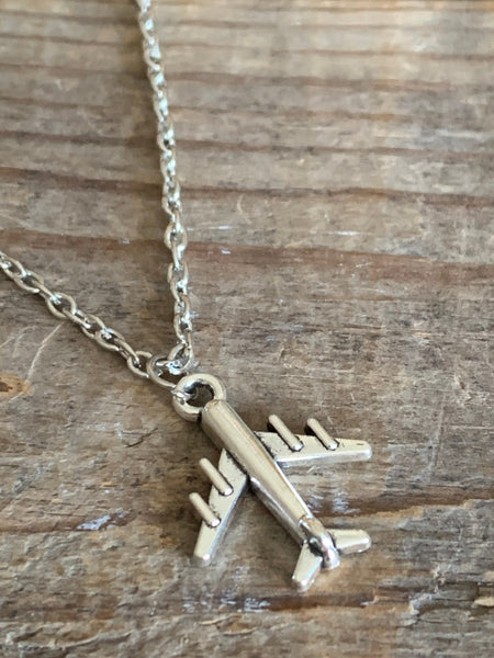 Collier avion stainless Comme un ange