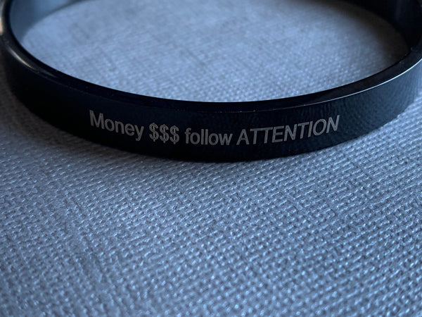 Bracelet noir Money follow attention Comme un ange