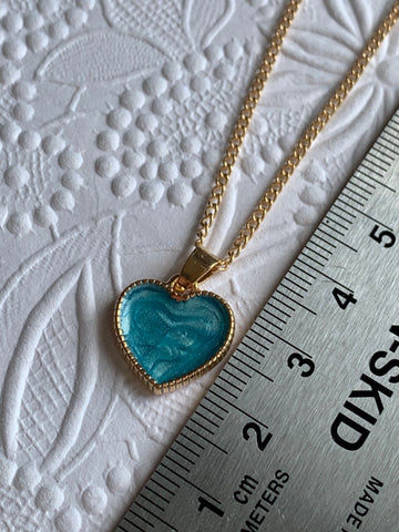 Collier cœur bleu Comme un ange