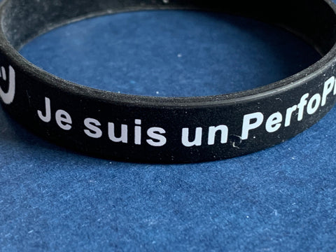 Bracelet PerfoPreneur noir silicone Comme un ange