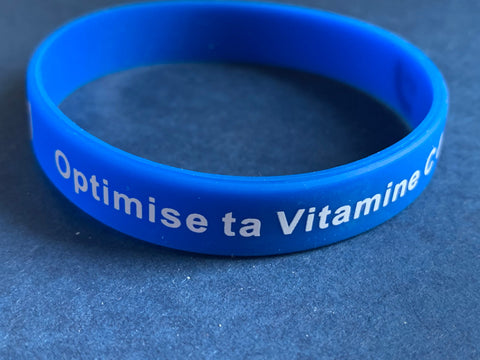 Bracelet optimise ta vitamine C et D bleu silicone Comme un ange