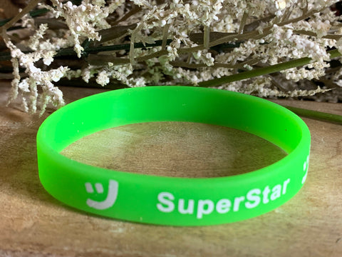 Bracelet SuperStar silicone vert Comme un ange