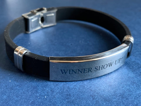 Bracelet noir stainless Winner show up Comme un ange