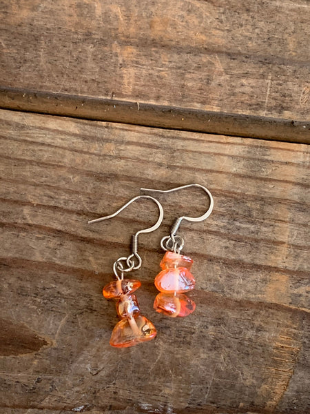 Boucles d’oreilles pierres oranges Comme un ange