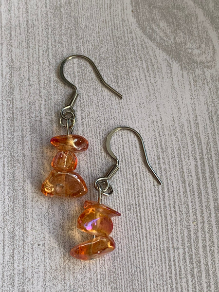 Boucles d’oreilles pierres oranges Comme un ange