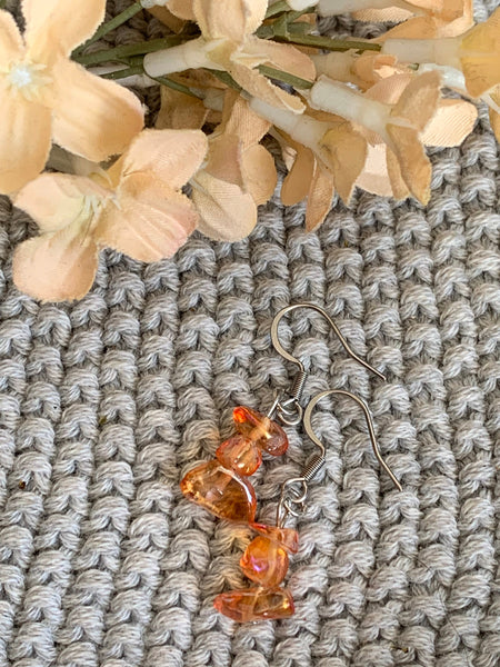 Boucles d’oreilles pierres oranges Comme un ange