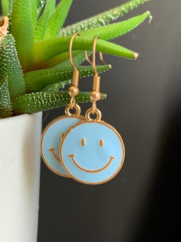 Boucles oreilles sourire bleu Comme un ange