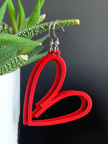 Boucles oreilles coeur rouge red  heart Comme un ange