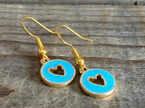 Boucles d’oreilles breloque coeur sur crochet alliage de métaux or Comme un ange