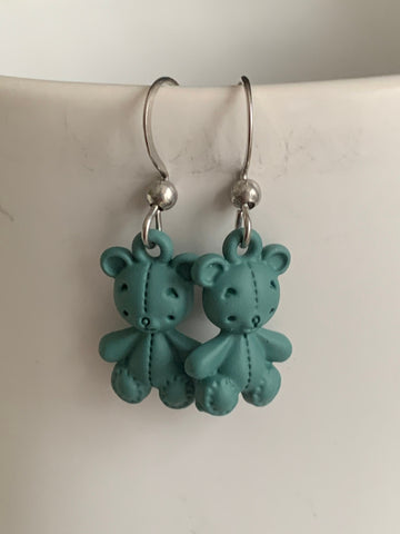 Boucles oreilles ourson vert Comme un ange