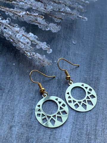 Boucles d’oreilles breloque médaillon or Comme un ange