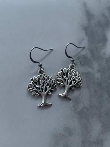 Boucles d’oreilles breloque arbre de vie argent Comme un ange