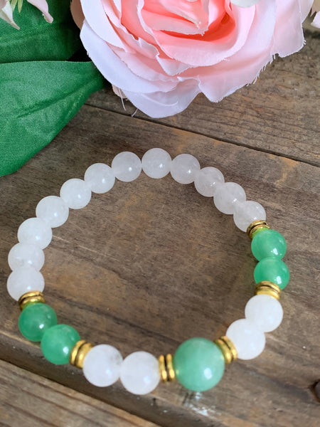 Bracelet vert et blanc Comme un ange