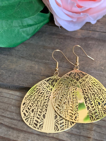 Boucles d’oreilles feuille ton or Comme un ange