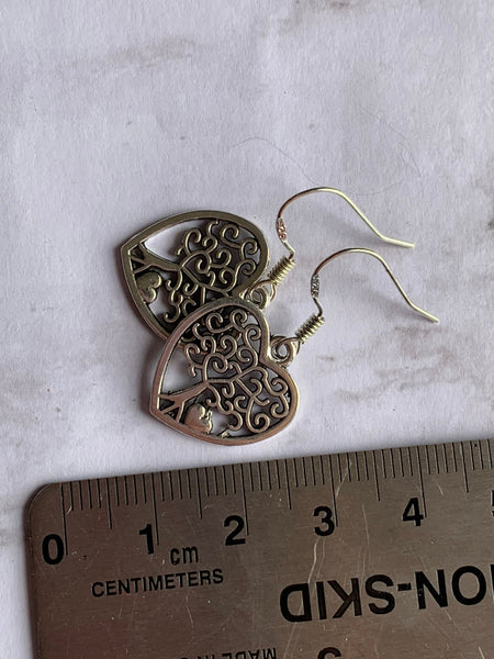 Boucles oreilles arbre de vie forme de coeur Comme un ange