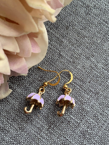 Boucles oreilles parapluie mauve Comme un ange