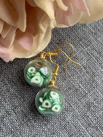 Boucles oreilles boules petits avocats Comme un ange